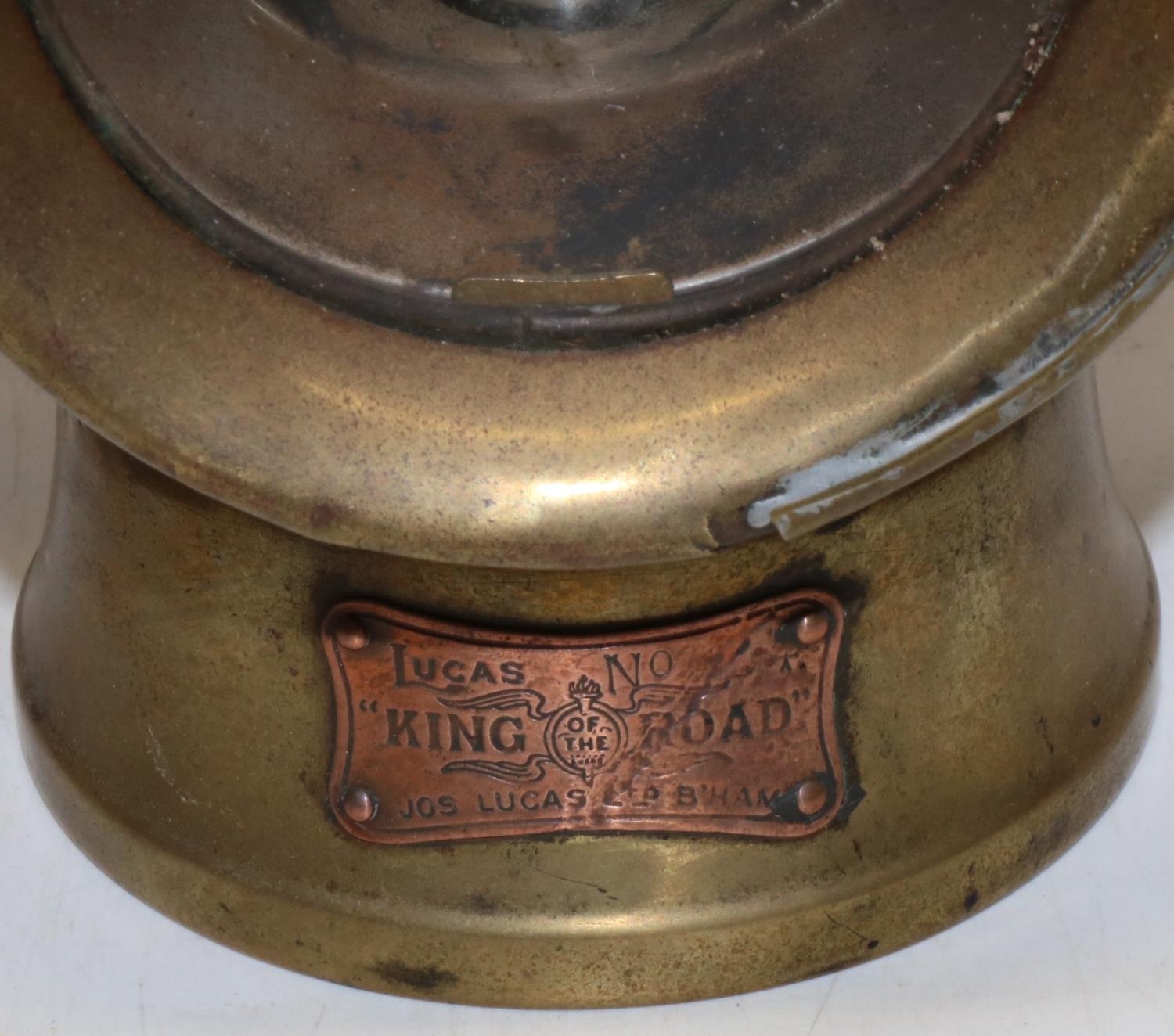 Jos. Lucas Birmingham - King of the Road plated paraffin car side lamp, serial no.624 and three - Image 2 of 2
