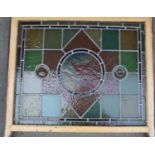 Set of four stained glass windows depicting birds. 77cmx63cm