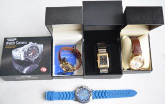 As new Gianni Sabatini gold plated quartz wristwatch with date D42mm, Zennox quartz Watch Camera,