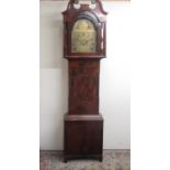 Fran Marshall Wath - Mostly C19th, 8 day mahogany longcase clock, later break arch brass dial with