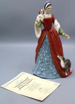 Royal Doulton limited edition figure, Anne Boleyn, HN3232, 9500/2302, H23cm, with certificate