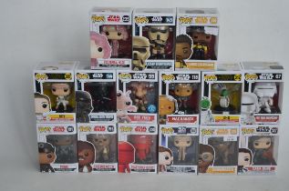 15x boxed Star Wars Funko Pop figurines to include Chewbacca, First Order Stormtrooper, Maz