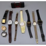 Timex Indiglo stainless steel quartz wristwatch with day date D35.2mm; Philip Mercier, Kelia,