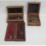 Bell York - C19th mahogany cased set of surgeon's instruments; F.L. West London - cased brass