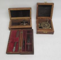 Bell York - C19th mahogany cased set of surgeon's instruments; F.L. West London - cased brass