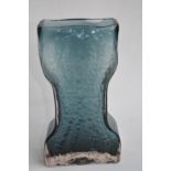 Whitefriars Waisted 9682 textured glass vase in indigo colourway as designed by Geoffrey Baxter