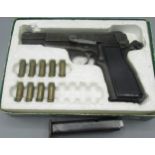 Browning HI-Power pistol made by Marushin, in original box with 9 blank fire cartridges