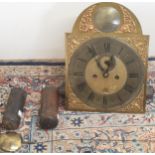 Geo. Clarke Leaden Hall Street London - a longcase clock movement, dial with silvered Roman