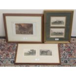 Racing Prints - In The Stable, In The Paddock, The Struggle and The Winning Post, four framed as