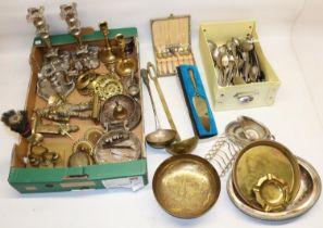 Quantity of C20th silver plate and other metalware, incl. a pie server with hallmarked silver