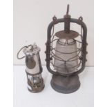 Eccles GR6S M&O Miners Safety Lamp and a paraffin lamp (2)