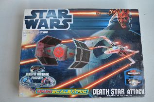 Incomplete Micro Scalextric Star Wars Death Star Attack slot racing set, A/F