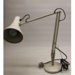 Herbert Terry & Sons type Anglepoise lamp in cream finish on stepped square base (lacking one