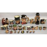 Collection of twenty six Royal Doulton character jugs, incl. Winston Churchill, John Peel, Tam O'