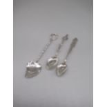 Two Chinese silver spoons, one with bamboo style handle, both, stamped WH90, 1.09ozt, and an
