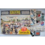 Vintage boxed Lines Bros Minimodels Scalextric set 70, 2 car battery powered electric racing car set