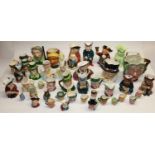 Large quantity of character and toby jugs by various manufacturers incl. Beswick, Roy Kirkham,