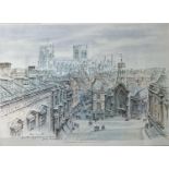 Alfred Gill (British 1897-1981): 'York Minster from the roof of The Mansion House', ltd. ed of 850