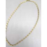 9ct yellow gold fancy link chain necklace, stamped 375, L43cm, 13.7g