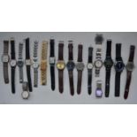 Collection of men's quartz sports and dress wristwatches to include Cjiaba, Eiger, Citron,