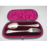 Victorian hallmarked Sterling silver spoon and fork, by Walter & John Barnard, London, 1892, 2.