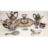Quantity of silver plate, incl. Viners teapot, coffee pot, sugar bowl and cover, milk jug; F. Bros