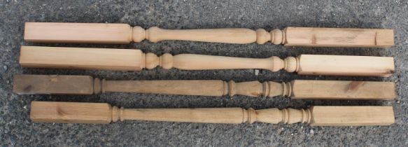 Collection of unused pine imperial spindles (33)