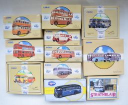 Twelve Corgi limited edition 1/50 scale bus models, all with CoA's. condition of models varies