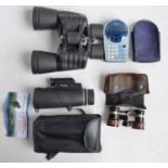 Pair of Breaker JL 50/50 7x/119m 20x/56m binoculars, a small pair of vintage theatre type binoculars