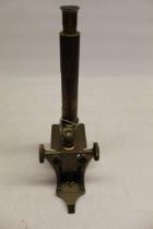 J.B. Dancer Manchester - C19th brass microscope on triform foot with engraved maker and numbered
