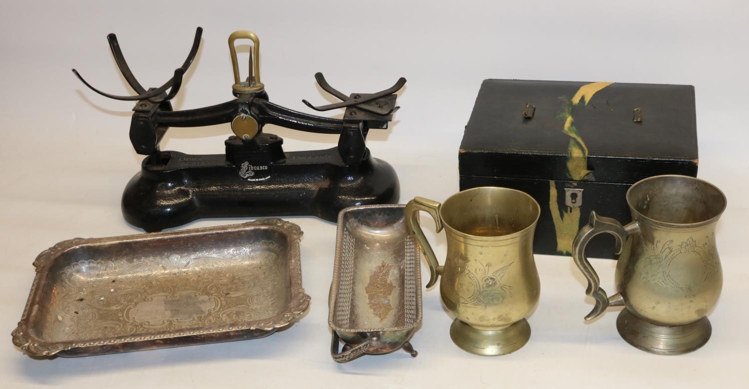 Group of assorted items, incl. Swift three draw telescope in leather case; Art Deco mantle clock - Image 2 of 4