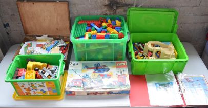 Large collection of previously used Lego and Lego Duplo including set instructions