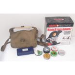 Boxed Gamo field target, canvas satchel with targets, Match Diabolo pellets and other tins, some