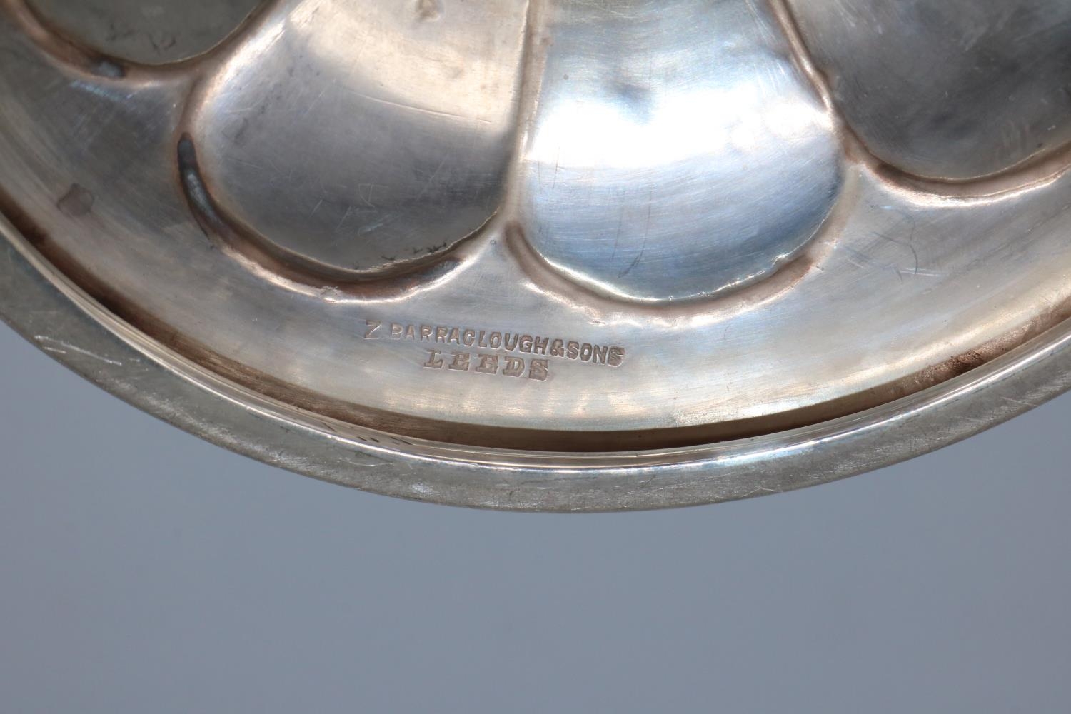 George V1 hallmarked silver two handled pedestal bowl, on faceted tapering circular base, by - Image 2 of 2