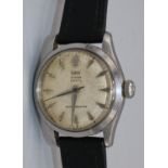 Tudor Oyster Royal - chrome plated hand wound wristwatch, signed silvered dial with applied baton