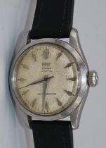 Tudor Oyster Royal - chrome plated hand wound wristwatch, signed silvered dial with applied baton