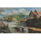 Ian Croden (British C20th); Staithes, oil on board, signed and dated '79' 44cm x 68cm