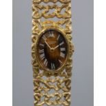 Universal Geneve - late 1960's lady's 18ct gold hand wound cocktail wristwatch, signed Roman Tiger's