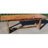 David Shackleton of Snainton - a craftsman made refectory style dining table, one piece waived