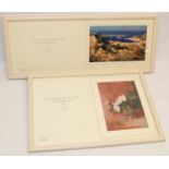 After Edward Seago (British 1910-1974); Porto Cervo and Roses, two Christmas cards, both signed Ted,