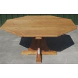 Derek Fishman Slater of Crayke - a large octagonal oak dining table, pegged adzed top on cruciform