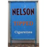 Franco blue ground painted metal advertising board for Nelson Tipped Cigarettes, marked Franco-F1