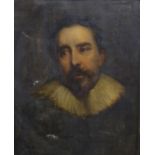 Style of Anthony van Dyck (1599-1641); Head and shoulder portrait of a Gentleman with beard and ruff