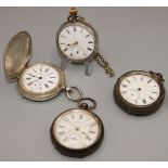 Kay's Triumph, silver key wound and set pocket watch, signed enamel Roman dial with subsidiary