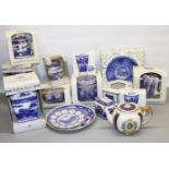 Ringtons blue and white ceramics, incl. jugs, vases, bowls, teapots, etc., predominantly boxed (3