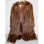 Lady's musquash 3/4 length fur coat, size 12