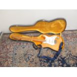 Lawsuit era Kimbara Stratocaster style electric guitar, serial no. B762645, dark blue guitar