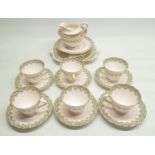 Plant Tuscan China pink floral tea set