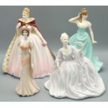 Coalport figures: Ladies of Fashion H18cm, With This Ring limited edition 890/7500 CW831 H23cm, An