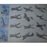 Collection of 33 World War II era related aviation prints by Geoff Pleasance, the majority signed in